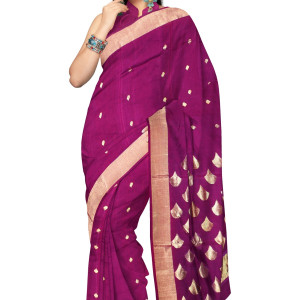 Woven Design Zari Silk Blend Banarasi Saree